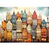 MISITU Puzzle artistico da 1000 pezzi, per adulti, colorato, casa città
