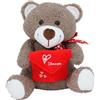 Gdecora Orsetto di peluche con busta rossa per messaggio personalizzato - Orsetto da 25 cm Regalo romantico San Valentino e festa della mamma - Teddy Bear con lettera I Love You - Peluche per