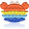 INGJIA Push And Pop Bubble Sensory Fidget Toy, Giocattolo Sensoriale Fidget in Silicone, Anxiety Relief Finger Toys Autism per ADHD Squeeze Toys (Granchio Arcobaleno)