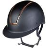 HKM Lady Shield 12509-9178-M - Casco da equitazione, taglia M, 55-57 cm, colore: Nero/Oro rosa, M 55-57 cm
