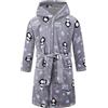 JZLPIN Unisex Bambino Cappuccio Accappatoio Bambini Flanella Pigiama Vestaglia per Ragazzi Ragazze Bambini Indumenti Da Notte Grigio1 2 anni