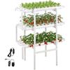 VEVOR Kit di Sistema di Coltivazione Idroponica a 3 Livelli e 108 Siti con Tubi in UPVC, Irrigazione Temporizzata, Tubi Che Bloccano Sole e Luce, per Ortaggi da Interno, Giardino Domestico