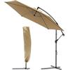 VOUNOT® Ombrellone da Giardino, Diametro 3M, Ombrellone Decentrato Parasole, con Base a Croce, Protezione UV, Cachi
