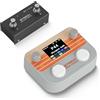 STRICH Pipe Tones Pocket Multi-Effects Processor per chitarra e basso con pedale 10 moduli effetto 125 effetti Looper 40s 100 pattern di batteria Interfaccia audio USB Controllo wireless (Grigio)