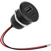 CamperXlite Camper Presa USB 12V Alluminio, 24W Dual Porte - PD3.0 QC3.0 Presa di Corrente USB Caricatore Ricarica Rapida per Marine Barca Roulotte Camion T3 T4