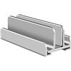 ELLENNE Triplo Supporto Verticale per Laptop in Alluminio con 3 slot, Stazione PC Portatile per scrivania compatibile per Macbook, Surface, ipad, tablet, laptop stand (Argento)