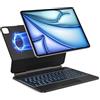 TECURS Tastiera per iPad Air 13 (M4/M3/M2, 2026/2025/2024) /Pad Pro 12.9 (6°, 5°, 4°, 3° gen), Magic Keyboard per iPad Pro 12.9, AZERTY Custodia Tastiera Magnetica, Retroilluminazione 11 colori, Nero