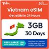 TSIM eSIM Vietnam | Piano Ricaricabile da 3GB! Codice QR inviato via email entro 24 ore - Scansiona e Usa | Attivazione Automatica con Validità di 30 Giorni | 5G | Solo Dati,Nessun Numero di Telefono