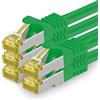 1aTTack.de Cavo di rete Ethernet Lan Cat.7 SFTP spina RJ45 Cat6a doppia schermatura 10000 Mbit/s compatibile con Cat5 Cat6 Cat6a Cat8 per switch Router Modem Patchpanel Verde / 5 pz 1,5m