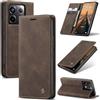 Ottcooed Cover per Xiaomi Redmi Note 13 Pro 5G Custodia, Cover Pellicola a Libro Portafoglio in Pelle Porta Carte Protettiva Slot per Scheda Flip Case Wallet Case con Redmi Note 13 Pro 5G, Caffè