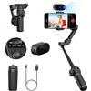 AOCHUAN Gimbal stabilizzatore per smartphone, tracciamento SENZA APP, asta di prolunga, stabilizzatore di tracciamento di volti e oggetti per iPhone, 3 assi gimbal, registrazione video-Smart X2AI nero
