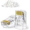 UGREEN 50 Pezzi Connettori RJ45 Cat 5e, Plug RJ45 Placcato in Oro 24K 8P8C STP, Connettore LAN Schermato per Cat 5 / 5e Ethernet Network