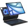 TECURS Tastatur Hülle für 12.9 mit Trackpad, Magic Keyboard für 12.9 (6./5./4./3. Gen) mit Freischwebendes Ständer Design, 11-Farben-Beleuchtung, QWERTZ, Schwarz