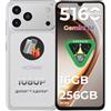 HOTWAV A17 Pro Max Smartphone Android 15, 16GB+256GB/TF TB Telefono Cellulare, 5160mAh Cellulare, 6.75 Pollici Telefoni, 13MP+5MP Camera, Dual SIM 4G Telefono/1080P/GPS/Face ID/Fingerprint - Argento