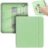GIOPUEY Cover Compatibile con Kobo Libra Colour/Kobo Libra 2, Flip Pelle + PC TPU Trasparente Case con Cinturino Guscio Rigido Posteriore - Green