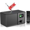 PAZEAU Radio Vintage DAB+/FM con Bluetooth 5.0, DAB Plus Digitale Radiosveglia Doppio Allarme, Telecomando, Porta USB/AUX, 30 Stazioni Preimpostate - Ideale per Cucina/Camera, Regalo di Qualità