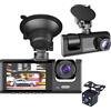 Generico Dashcam Wi-fi Auto, Telecamera per auto con APP Integrata Fronte Retro Full HD DVR 1080P, Grandangolo 170° WRD con Schermo 2'', Visione Notturna Rilevazione del Movimento, Controllo da Smartphone