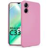 N NEWTOP Cover Compatibile per Realme C33, Custodia TPU SOFT Gel Silicone Ultra Sottile Flessibile Case Posteriore Protezione Fotocamera Anti Urto Guscio Scocca Colorato (Rosa)