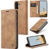 Ottcooed Cover per Samsung Galaxy A56 5G Custodia, Cover Pellicola a Libro Portafoglio in Pelle Porta Carte Protettiva Slot per Scheda Flip Case Wallet Case con Samsung Galaxy A56 5G, Marrone