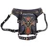 FiveloveTwo Two Donna Uomo Marsupi Sportivi Pelle Punk Borsa a Tracolla Mano Messenger Borsello da Motociclista Ciclismo Trekking Sacchetto Borsetta Sling Waist Leg Bag Nero