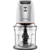 Kenwood Chopper CHP61.100WH, Potenza 500W, Ciotola da 0.5L, 2 velocità, Sistema a quattro lame, Anello antiscivolo per la stabilità del tritatutto, Lavabile in Lavastoviglie, Bianco/SIlver