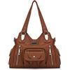 Scarleton Women's Hobo Bag, Brown Faux Leather, 11.5 x 9.9 x 4.4