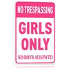 BEKUGART Cartello con regola per sole ragazze con scritta No Trespassing Girls Only No Boys Allowed, decorazione rosa da parete/porta per ragazze, per caverna, camera, camera da letto, dormitorio, 20,3 x