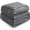 Cottonblue - Coperta ponderata in pile Sherpa, 6,8 kg, per adulti, in flanella, comoda coperta ponderata pelosa, per letto full size e divano letto, 122 x 183 cm, grigio