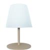 Lumisky Mini lampada da tavolo senza fili piede in acciaio beige LED bianco caldo TWINS SOLO CREAM H16cm