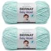 Bernat Baby Velvet Bleached Aqua Yarn - 2 confezioni da 300 g/10,5 oz - poliestere - 4 Medium (pettinato) - 400 metri - per maglia/uncinetto, lichene