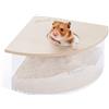 Niteangel - Contenitore per vasca da bagno con sabbia in acrilico, per criceti, topi, limoni, gerbilli o altri piccoli animali domestici (triangolo, Burlywood)