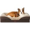 EHEYCIGA Memory Foam Cuccia Cane Interno Taglia Grande, Impermeabile Divano per Cani Sfoderabile e Lavabile, Letto per Cani con 4 Bordi Rialzati, Marrone, 104.1x68.6x18.9cm