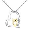 REDSUN Collana da donna in argento Sterling 925 placcato oro 18 carati, con ciondolo a forma di gufo bicolore, in oro/oro rosa/nero, per fidanzata, moglie, madre, figlia, compleanno, 20 × 19 mm//0,79