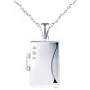 INFINIONLY Collane ciondolo con foto in argento 925 da donna ragazze Collana Medaglioni con zirconi Ciondoli quadrato apribili creativa gioielli di moda