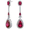 Bling Jewelry Art Deco Style Red Teardrop Fashion Statement Simulato Rubino Lampadario Orecchini Per Le Donne Per Argento Placcato