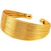 MAJALE - Bracciale dorato da donna, larghezza regolabile - Bracciale con finitura placcata oro - Stile vintage, Gioielli della dea greca o egiziana