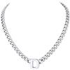 Richsteel Lettere A-Z Collana Uomo Argento Collana Cubana 7 MM Uomo Acciaio 46+5 CM Collana Iniziale Cuban Chain San Valentino Regalo Uomo