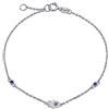 Bling Jewelry Braccialetto Con Ciondolo Occhio Malvagio Minimalista Semplice E Piccolo Per Ragazze Adolescenti E Donne Con Zirconi Cubici CZ In Argento Sterling .925 Con Prolunga