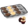 Alaoo Stampo per Muffin in Silicone, 12 buche, 31x22.2x3cm,Grigio Chiaro | Standard Teglia Muffin, Antiaderente, Adatto per Muffin, Cupcake, Brownies e Budini