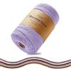 FOSER Filato macramè di alta qualità, 3 mm x 200 m, filo di cotone, per decorazioni fai da te, decorazione da parete (viola lavanda)