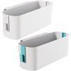 Yitobici Organizer da comodino sospeso 2 pezzi, cestini sospesi con 2 ganci rimovibili, resistente per comodino, camera da letto, famiglia e ufficio (Blu + Bianco).