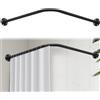 OUGPIU Asta per Tenda Doccia L Forma,68-138cm x 68-138cm Regolabile Bastone Tenda Doccia Angolare in Acciaio Inox,Tubo Tenda Doccia per Vasca da Bagno Spogliatoio Armadio