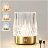 HARPER LIVING Lampada da tavolo ricaricabile, piccola lampada da scrivania senza fili, 3 colori e lampade LED touch dimmerabili, lampada da tavolo a batteria wireless per comodino, finitura oro