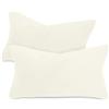 npluseins Set da 2 federe in morbido pile color corallo (2 pezzi) 1257.1667, 30 x 50 cm, bianco