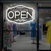 molykia Cartello luminoso a LED Neon Open per finestra, vetrina, porta, bar, caffè, negozio al dettaglio, barbiere, food truck, decorazione murale, luce accesa Come In We're Open, cartello luminoso per