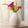 Praknu Vaso Bianco In Ceramica - Vaso Moderno da Interno Design Impermeabile - Testure Sabbia Fatti a Mano Per La Decorazione Della Tavola - Ideale per Regalo e la Casa Moderno e L'ufficio