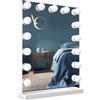 Bayt Specchio Trucco con luci LED - Specchio Hollywood Bianco 43x60 cm con 15 Lampadine Dimmerabili, 3 Tonalità di Luce (calda, fredda, naturale), Touch Screen & Specchietto Ingranditore 10x