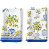 Arquiel Set 2 Strofinacci Cucina, Limone Estate Chinoiserie 100% Cotone Canovacci Senza Pelucchi Asciugamani Durevole Riutilizzabili Panni Cucina Decorazione Botanica Regali di Vacanza 48 cm x 70 cm