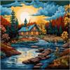 Xinpinzhou Kit Punto Croce Prestampato da Ricamare Completo, 11CT, 40x40 cm