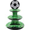 Fuwraixis Alzata per torte calcio, Torre di dolci a tre livelli ragazzo football, Decorazione di torte a Tema sportivo, Adatto per decorazioni di feste di compleanno per bambini e adulti
